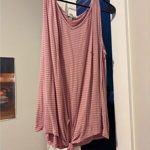 Striped Pink Sleeveless Top